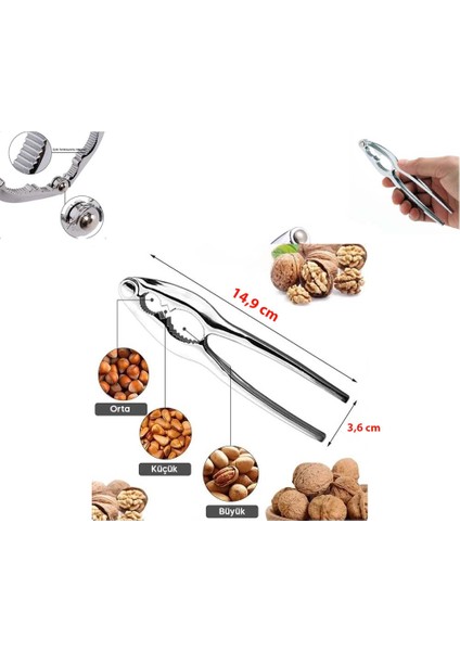 Fındık ve Ceviz Kıracağı Pense Model Metal Küçük Kıracak Kabuklu Yemiş Vb. Kıracağı (Ebat: 14,9 cm x 3,6 Cm) fiyatları