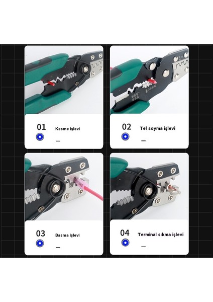 Terminal Sıkma Kelepçesi Kablo Sıyırma Kelepçesi (Yurt Dışından) modelleri