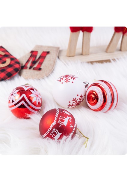 6 Cm'lik 24 Adet Çok Farklı Desenli, Renkli Noel Topu (Yurt Dışından) indirimleri