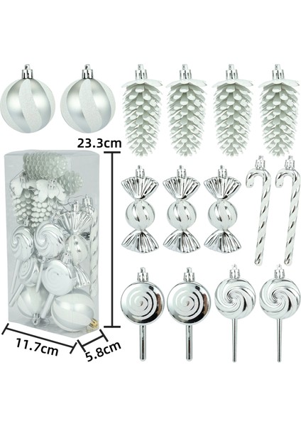 15 Adet 6 cm Noel Topu Çam Kozalaklı Lolipop Şeker Noel Ağacı Süslemesi (Yurt Dışından)