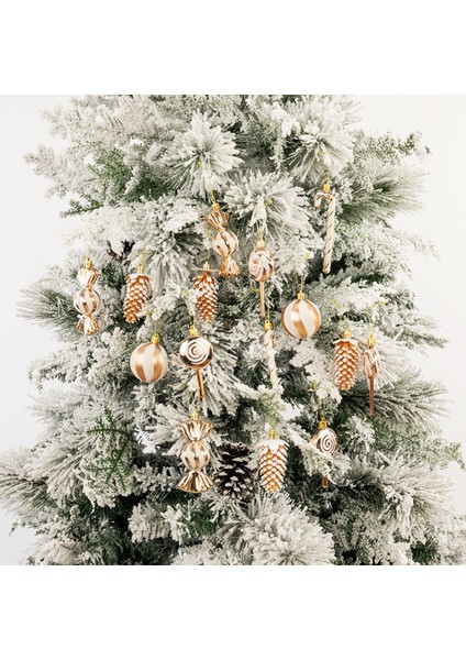 15 Adet 6 cm Noel Topu Çam Kozalaklı Lolipop Şeker Noel Ağacı Süslemesi (Yurt Dışından) fiyatları