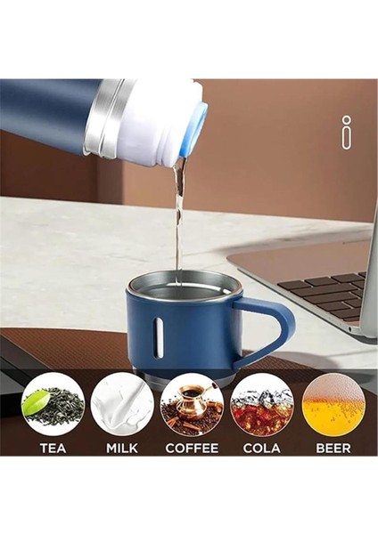 Bardaklı Çelik Termos 500ML Set 3 Bardaklı A+ Kalite Kahve Termosu Çantalı Hediye modelleri