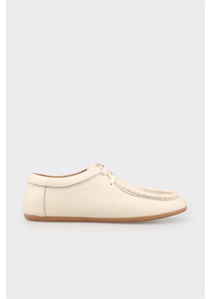 Bej Deri Kadın Günlük Ayakkabı