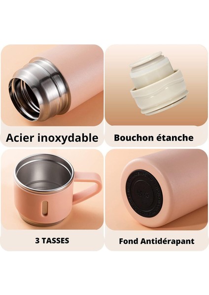 Termos Suluk 500ML 3 Bardaklı Set Paslanmaz Çelik Kahve Çay Termosu Premium Çanta Hediyeli fırsatları