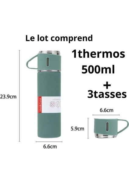 Termos Suluk 500ML 3 Bardaklı Set Paslanmaz Çelik Kahve Çay Termosu Premium Çanta Hediyeli indirimleri