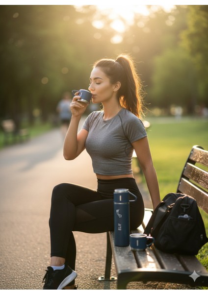 Sıcak Tutan Termos 500ML A+ Kalite 3 Bardaklı Çelik Termos Seti Kahve Termosu Çantalı