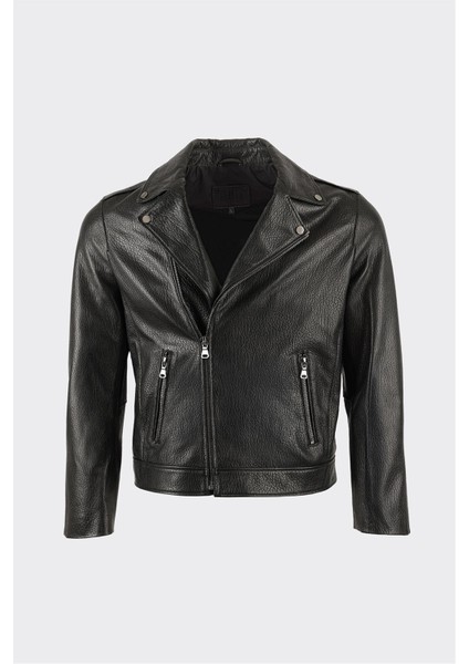 Siyah Deri Erkek Ceket