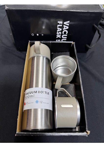 Bardaklı Termos 500ML 3 Bardaklı Premium Çelik Set Kahve Çay Termosu Hediye Çantalı fiyatları