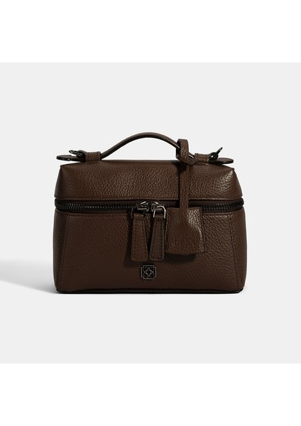 Kadın Koyu Kahve Omuz Askılı Mini Deri El Çantası fiyatları