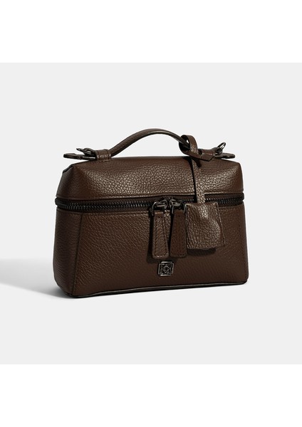 Kadın Koyu Kahve Omuz Askılı Mini Deri El Çantası modelleri