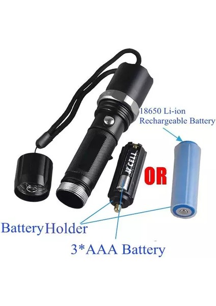 Profesyonel Şarjlı El Feneri Uzun Menzilli Şarjlı Zoomlu Süper Güçlü Acil Durum Feneri Çift indirimleri