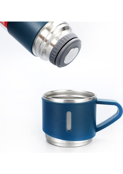 Paslanmaz Çelik Termos 3 Bardaklı Termos Seti Vakumlu Termos Set Hediye Seti Içecek 500 ml Metal Siy fırsatları