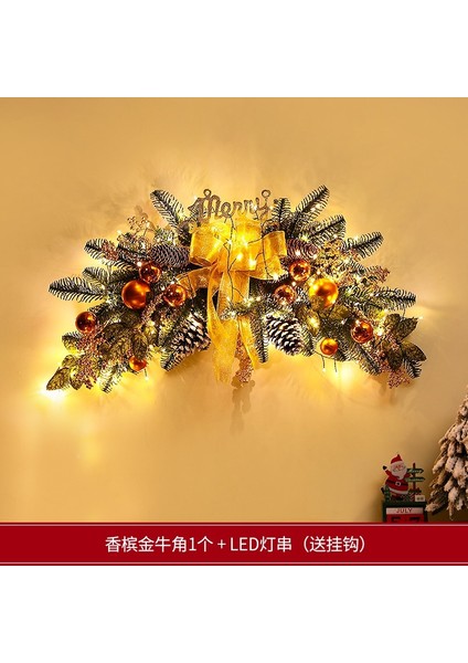 Yılbaşı Süsleri Çelenkler Rattan Kapı Askıları Yılbaşı Ağacı Askıları (Yurt Dışından)