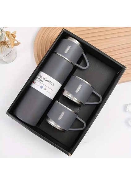 Paslanmaz Çelik Termos Pembe Renk 3 Bardaklı Termos Seti Vakumlu Termos Set 550 ml >550 ml Içecek Pa fiyatları