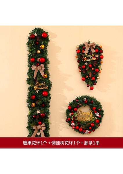 Yılbaşı Süsleri Çelenkler Rattan Kapı Askıları Yılbaşı Ağacı Askıları (Yurt Dışından)