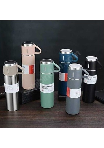 Bardaklı Termos 500ML A+ Kalite 3 Bardaklı Set Paslanmaz Çelik Kahve Termosu Hediye Çantalı fiyatları