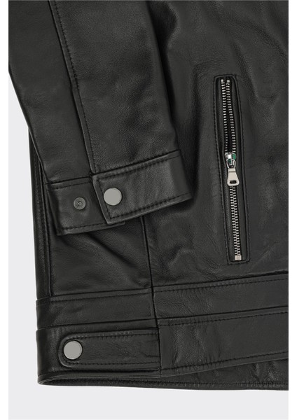 Siyah Deri Erkek Ceket modelleri