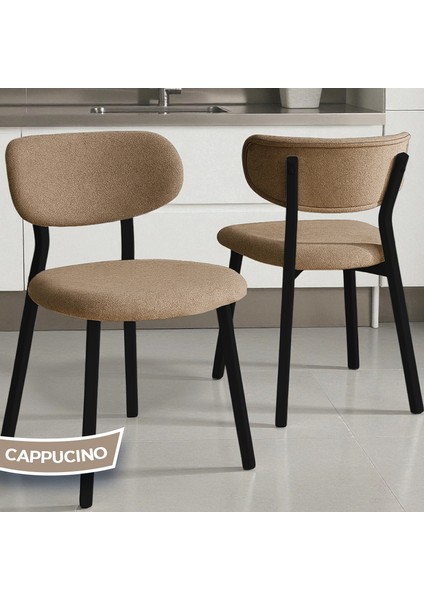 Axton Serisi Sabit Mdf 90X168 Siyah Mermer Desen Mutfak Masa Takımı 4 Cappucino Sandalye modelleri
