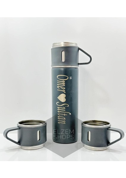Kişiye Özel Isimli Termos Seti Paslanmaz Çelik 3 Bardaklı Çanta Hediyeli Vakumlu Set Içecek 500 ml P fiyatları