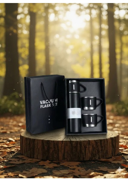 3 Bardaklı Termos 24 Saat Sıcak ve Soğuk Korumalı 1 L Içecek Paslanmaz Çelik Çok Renkli 24 Saat Kutu