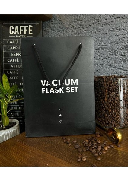 Paslanmaz Çelik 3 Bardaklı Pembe Renk Termos Seti / Çay Kahve Piknik Kamp Ofis Seyehat >550 ml Içece fırsatları