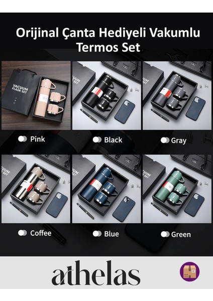 Gıda Sertifikalı 500 ml Ultra Slim Paslanmaz Çelik Kamp Outdoor Ev Bebek Termos Mug 3 Bardaklı Yeşil fiyatları