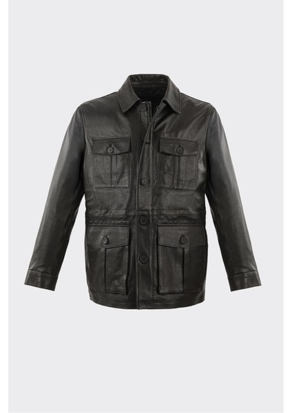 Siyah Deri Erkek Ceket