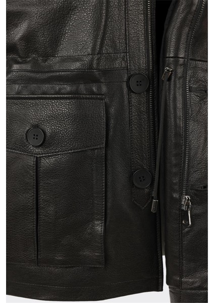 Siyah Deri Erkek Ceket modelleri