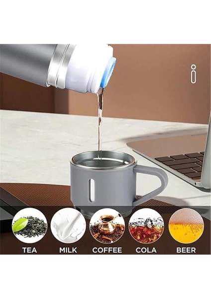 A+ Kalite 500 ml Termos 3 Bardaklı Paslanmaz Çelik Kahve Çay Termosu Çanta Hediyeli modelleri