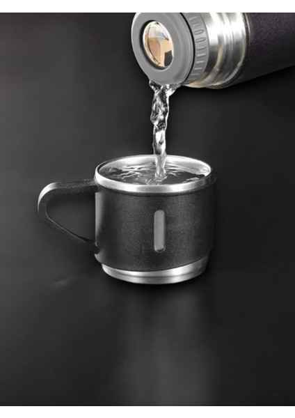 Çelik Termos Çay Termosu 500ML 3 Bardaklı Set Premium A+ Kalite Kahve Termosu Çanta Hediye modelleri