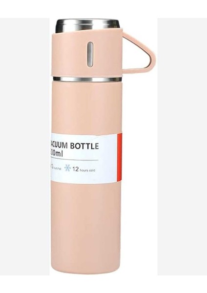 Paslanmaz Çelik Termos 3 Bardaklı Termos Seti Özel Kutulu Vakumlu Termos Set Çok Renkli Gri Çelik fiyatları