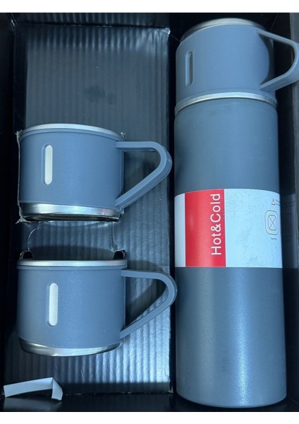 Paslanmaz Çelik 3 Bardaklı Vakumlu Termos Seti 12 Saate Kadar Isı Koruma Kamp Piknik Içecek 500 ml P modelleri