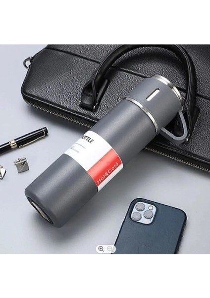 Termos Paslanmaz Çelik 3 Bardaklı Vakumlu Termos Set 500 Ml, 12 Saate Kadar Isı Koruma >550 ml Içece modelleri