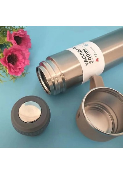 Termos Paslanmaz Çelik 3 Bardaklı Vakumlu Termos Set 500 Ml, 12 Saate Kadar Isı Koruma >550 ml Içece indirimleri