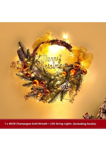 Noel Dekorasyonu Kapı Asma Düşen Kar Noel Dekorasyonu Rattan Süs Dekorasyon Asma (Yurt Dışından)