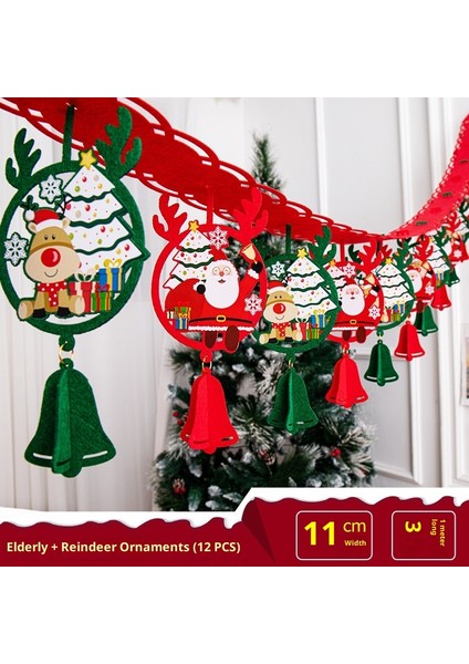 Yeni Noel Partisi Dekorasyon Kapı Asma Bunting Noel Askıları Atmosfer Dekorasyon Askıları (Yurt Dışından)