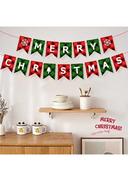 Yeni Noel Partisi Dekorasyon Kapı Asma Bunting Noel Askıları Atmosfer Dekorasyon Askıları (Yurt Dışından) modelleri