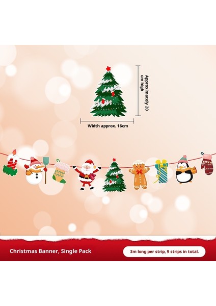 Yeni Noel Partisi Dekorasyon Kapı Asma Bunting Noel Askıları Atmosfer Dekorasyon Askıları (Yurt Dışından)