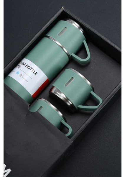Termos Bardak 500ML Set 3 Bardaklı Premium Paslanmaz Çelik Kahve Çay Termosu Hediye Çantalı fırsatları