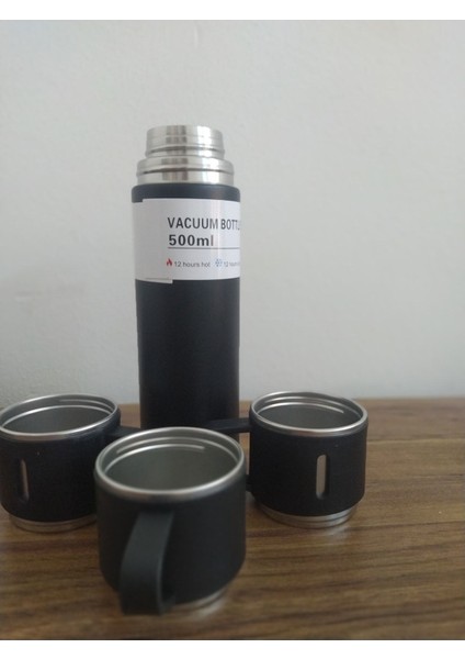 Paslanmaz Çelik Termos 500ML 3 Bardaklı Premium Kahve Termosu Çay Termosu Hediye Çantalı fırsatları