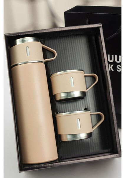 Çantalı 500ML 3 Adet Bardaklı Çelik Termos Seti (81) 1,7 L Çelik Çok Renkli modelleri