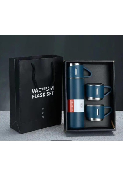 Hediyelik 3 Bardaklı Çelik Termos Seti 500 Ml. Vacuum Flask Set Karton Çantalı - Pembe Içecek 500 ml modelleri