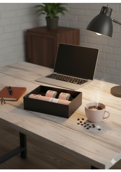 Kamp Termosu 500ML 3 Bardaklı Premium Paslanmaz Çelik Kahve Çay Termosu Hediye Çantalı