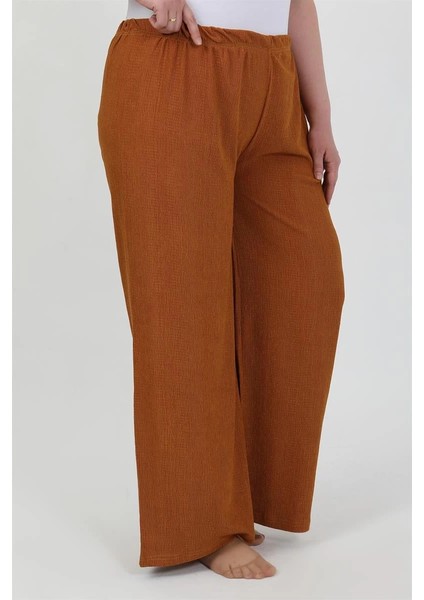 Kadın Büyük Beden Bürümcük Pantolon Kremit modelleri