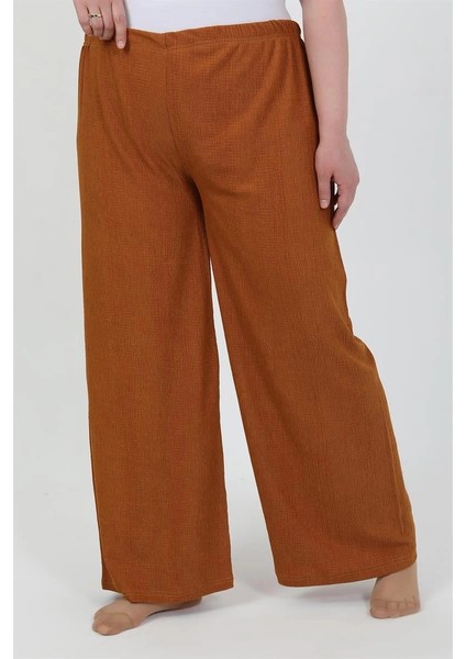 Kadın Büyük Beden Bürümcük Pantolon Kremit indirimleri