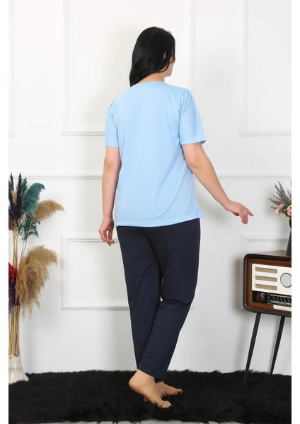 Kadın Büyük Beden Mavi Pijama Takımı fiyatları