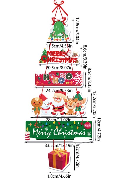 Yeni Noel Partisi Dekorasyon Kapı Asma Bunting Noel Askıları Atmosfer Dekorasyon Askıları (Yurt Dışından)