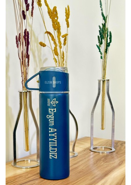 Kişiye Özel Isim ve Baskılı Logolu 3 Bardaklı Set Vakumlu Termos fırsatları