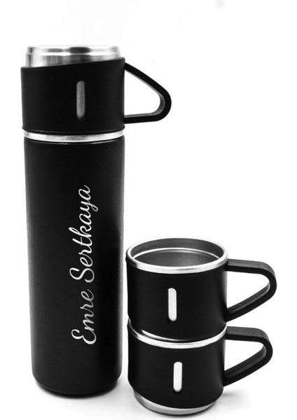 Paslanmaz Çelik Termos 3 Bardaklı Set Vakumlu 500 ml Termos Çanta Hediyeli modelleri