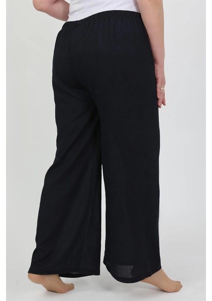 Kadın Büyük Beden Bürümcük Pantolon Lacivert indirimleri